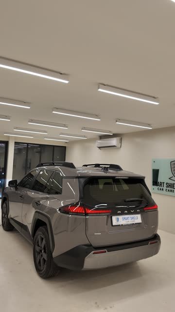 A Toyota RAV4 in the Smart Shield studio in Al Nuwaidrat