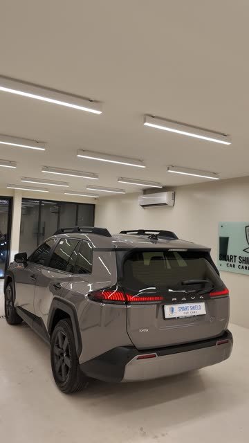 A Toyota RAV4 in the Smart Shield studio in Al Nuwaidrat